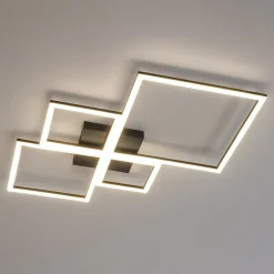Plafoniere Moderne-Top Light Plafoniera 88w 3000k 4000k toplight four squares nero per soggiorno
