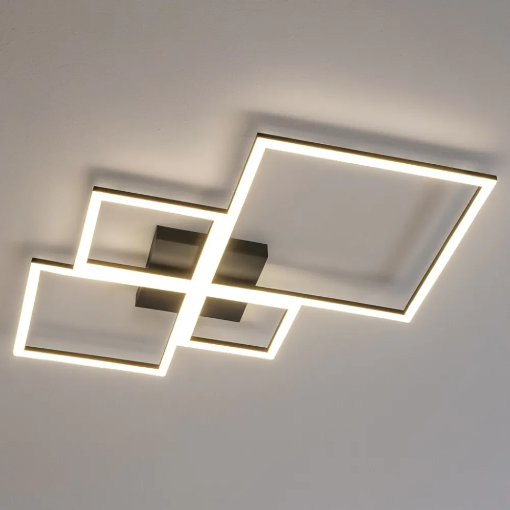 Plafoniere Moderne-Top Light Plafoniera 88w 3000k 4000k toplight four squares nero per soggiorno