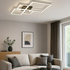 Plafoniere Moderne-Top Light Plafoniera 88w 3000k 4000k toplight four squares nero per soggiorno