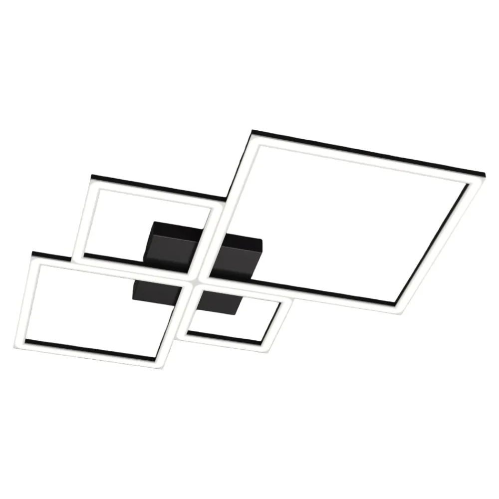Plafoniere Moderne-Top Light Plafoniera 88w 3000k 4000k toplight four squares nero per soggiorno
