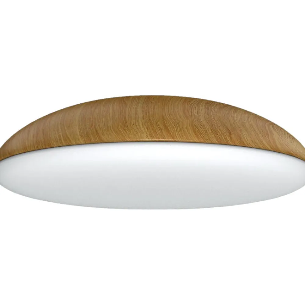 Plafoniere Moderne-Selezionato da Mazzolaluce Plafoniera wood per cucina moderna 50cm effetto legno