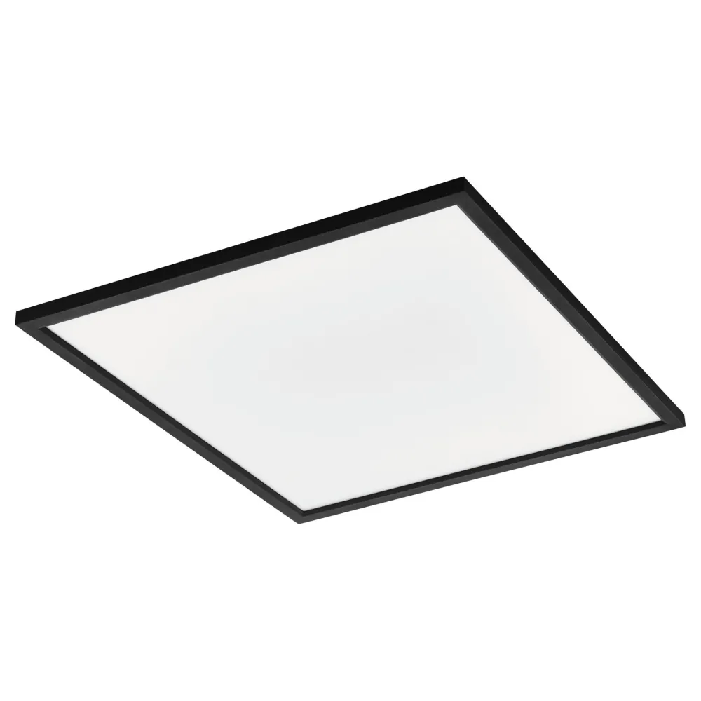 Plafoniere Moderne-Eglo Plafoniera 60x60 nero led 34w 2700k a 6500k dimmerabile controllo remoto app salobrena