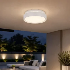 Plafoniere Da Esterno-Selezionato da Mazzolaluce Plafoniere da esterno bianca tonda moderna led 20w 3000k