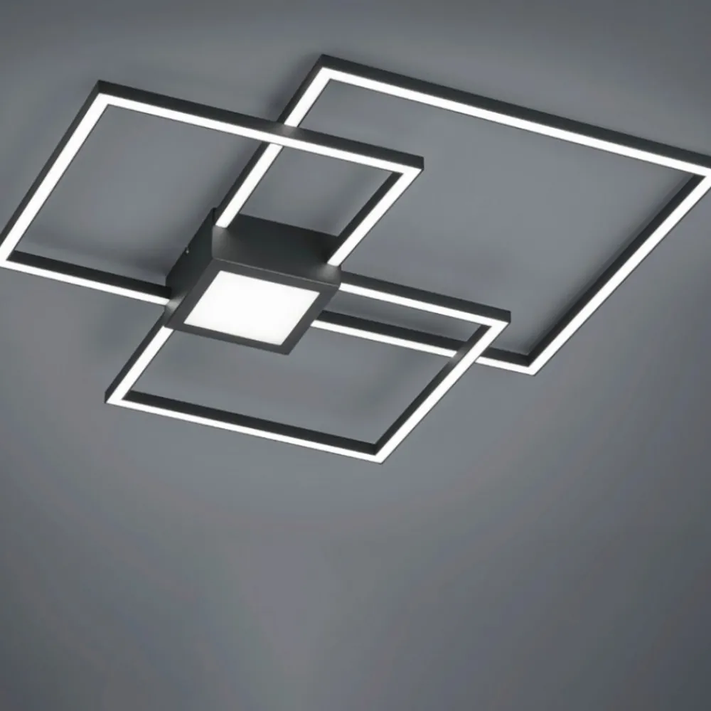 Plafoniere Moderne-Selezionato da Mazzolaluce Plafoniere led antracite moderna dimmerabile 38w 3000k per soggiorno