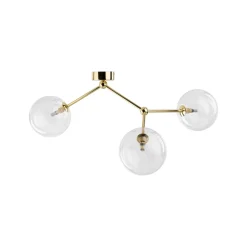 Plafoniere Moderne-Selezionato da Mazzolaluce Plafoniere per cucina moderna oro 3 bocce trasparenti