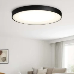 Plafoniere Moderne-Ideal Lux Planet pl d60 plafoniera led 3000k per soggiorno moderno nero