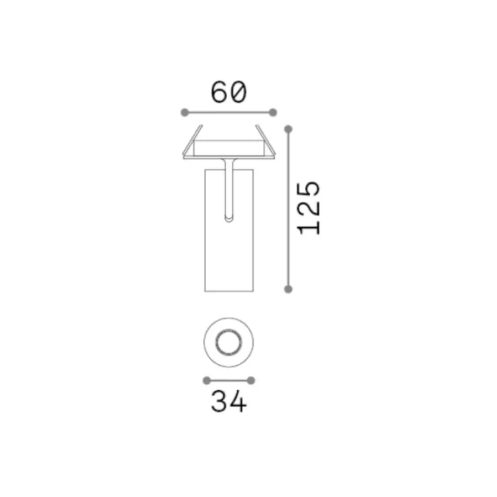 Faretti Da Incasso-Ideal Lux Play fi faretto nero da incasso led 7w 3000k