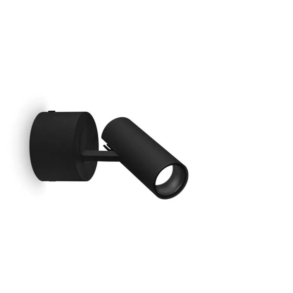 Applique Da Parete-Ideal Lux Play pl applique orientabile led 7w 3000k cilindro nero