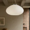 Lampadari Moderni-Ideal Lux Plisse sp1 d35 cromo lampadario vetro bianco