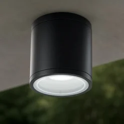 Faretti Da Esterno-Ondaluce Pl jubo faretto da soffitto esterno nero tondo