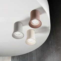 Faretti Da Soffitto-Ondaluce Pl rock faretto da soffito in cemento rosso