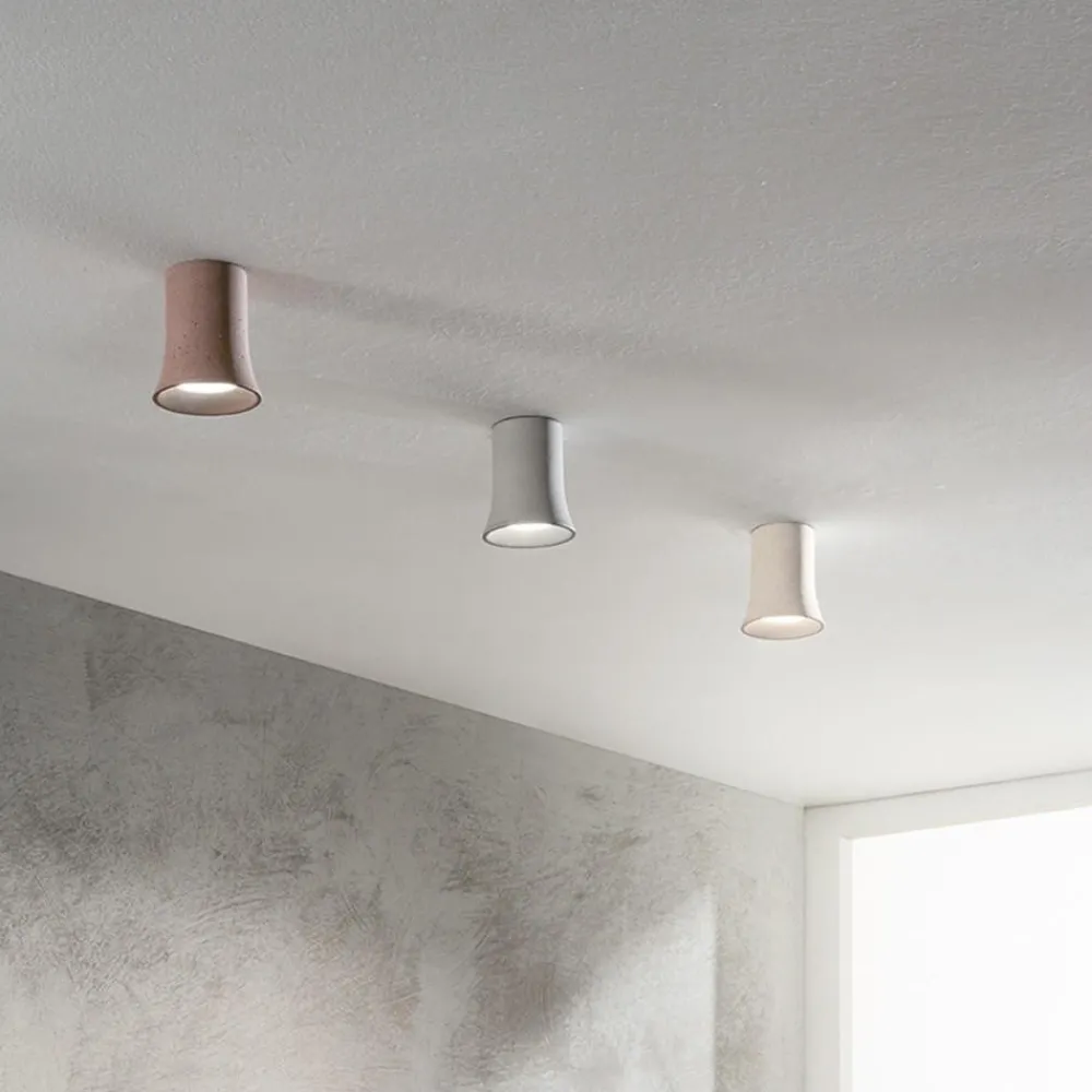 Faretti Da Soffitto-Ondaluce Pl rock faretto da soffito in cemento bianco