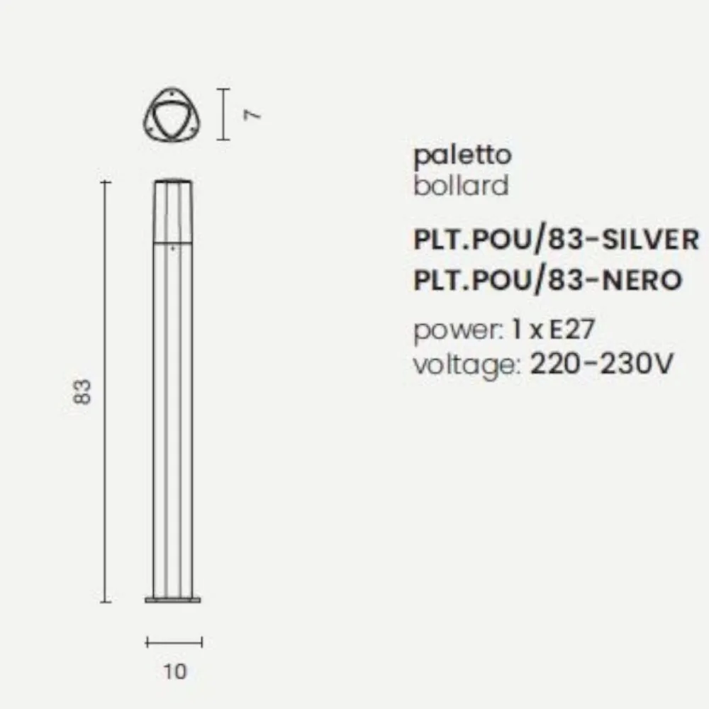 Lampioni Da Giardino-Ondaluce Plt pou lampione da giardino h83cm ip44 grigio