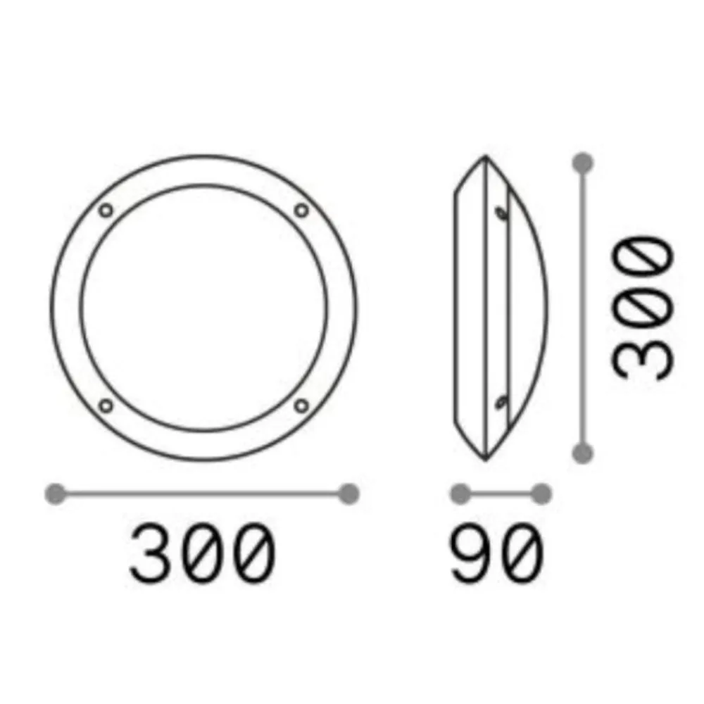 Applique Da Esterno-Ideal Lux Polar-1 ap1 applique da esterno parete soffitto resina anti corrosione bianca ip66