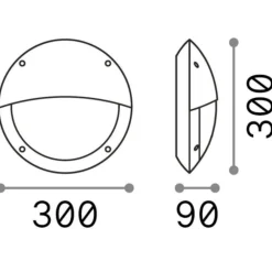 Applique Da Esterno-Ideal Lux Polar-2 ap1 applique per esterno rotonda nero ip66