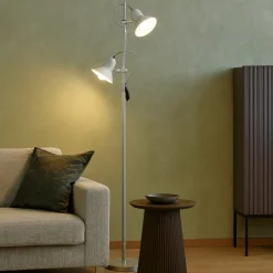 Lampade Da Terra-Ideal Lux Polly pt2 lampada da terra grigio luci orientabili