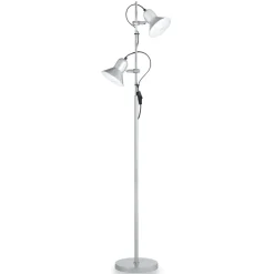 Lampade Da Terra-Ideal Lux Polly pt2 lampada da terra grigio luci orientabili