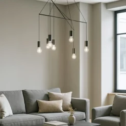 Lampadari Moderni-Ideal Lux Pop sp6 nero lampadario design minimale moderno