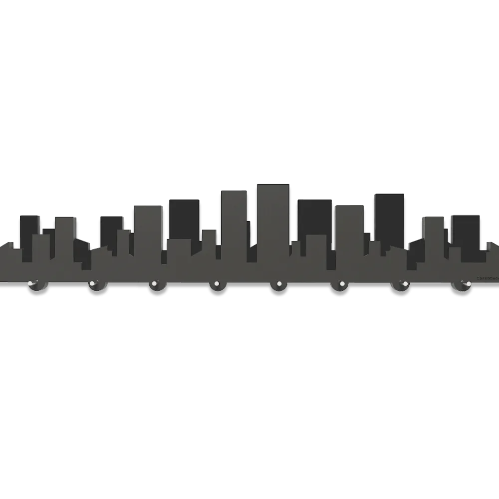 Mobili Ingresso Moderni-Selezionato da Mazzolaluce Portachiavi da parete skyline legno grigio quarzo