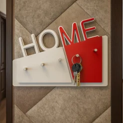 Mobili Ingresso Moderni-Selezionato da Mazzolaluce Portachiavi moderno da parete magnetico legno rosso fuoco bianco
