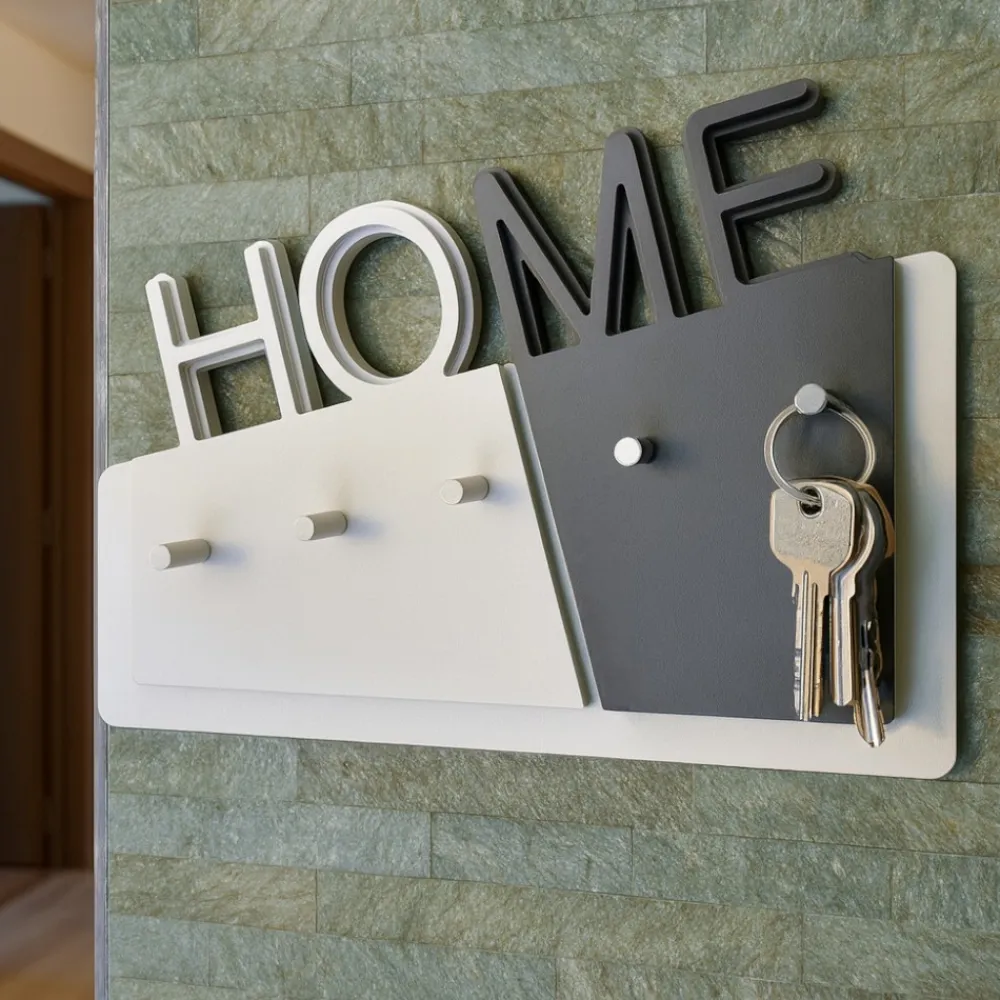 Mobili Ingresso Moderni-Selezionato da Mazzolaluce Portachiavi moderno da parete legno colore grigio quarzo