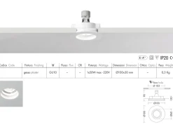 Faretti Da Incasso-Selezionato da Mazzolaluce Portafaretto gesso rotondo da incasso gu10 per cartongesso