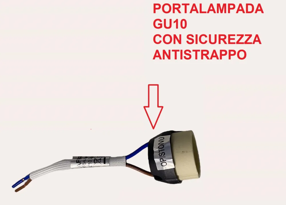 Accessori-Selezionato da Mazzolaluce Portalampada tipo gu10 230v l15cm d27,5mm in ceramica