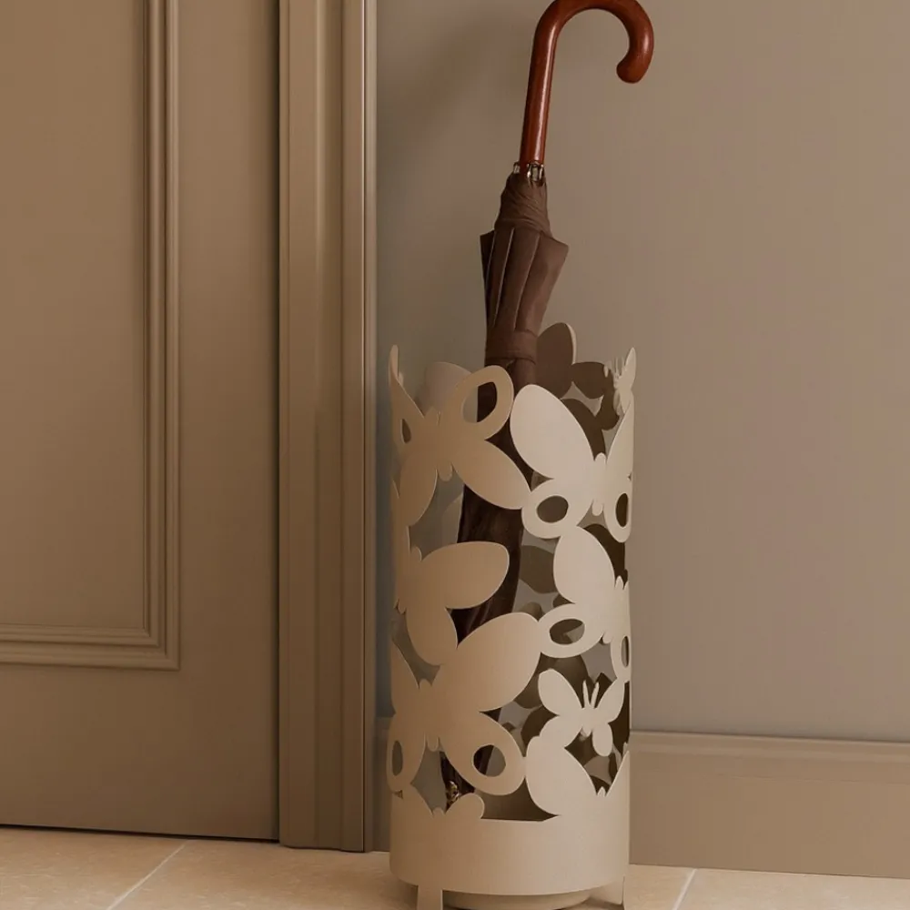 Mobili Ingresso Moderni-Selezionato da Mazzolaluce Portaombrelli farfalle moderno metallo beige