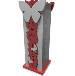 Mobili Ingresso Moderni-Selezionato da Mazzolaluce Portaombrelli farfalle moderno legno colore rosso rubino grigio