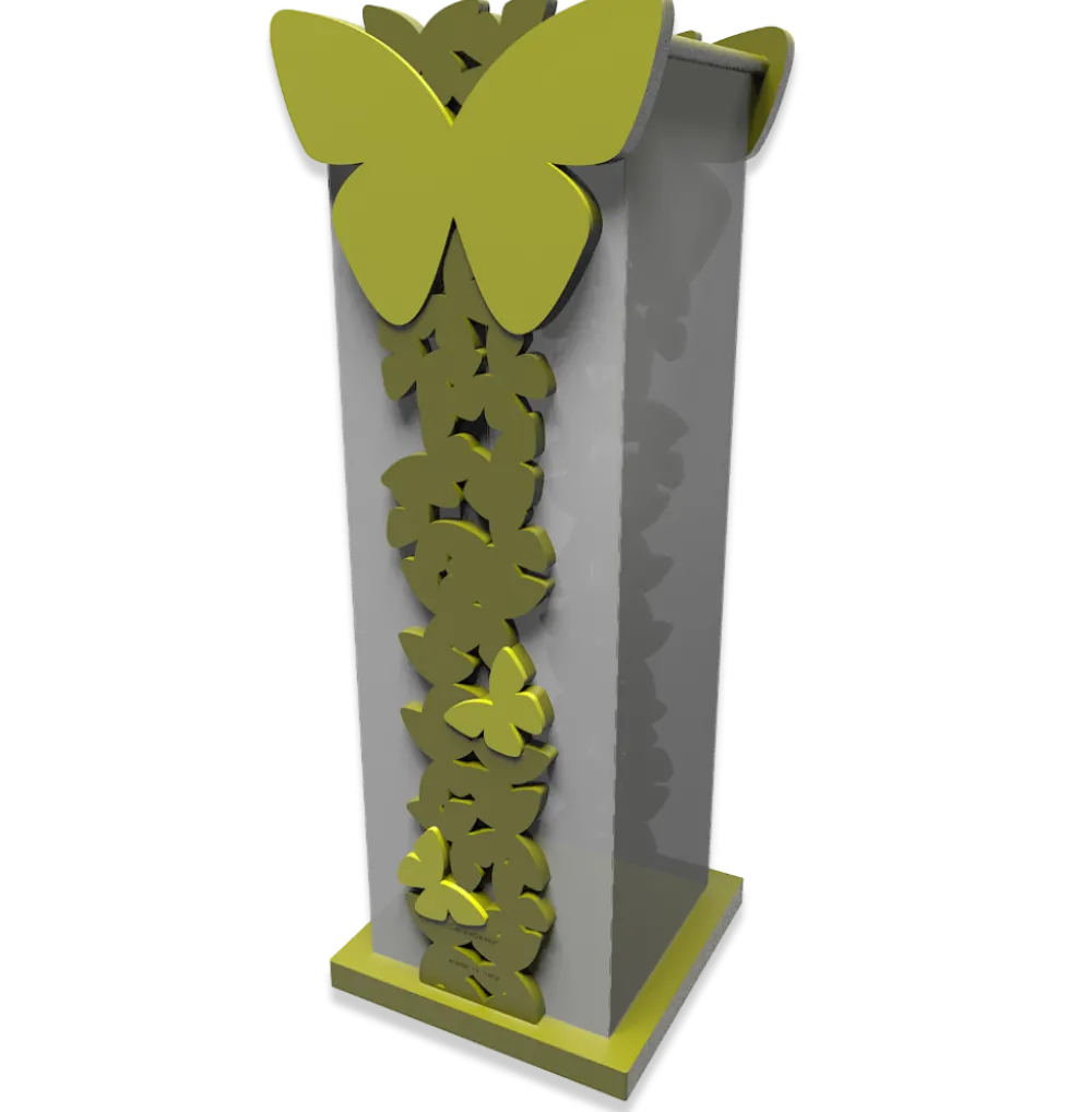 Mobili Ingresso Moderni-Selezionato da Mazzolaluce Portaombrelli moderno butterfly legno colore verde oliva