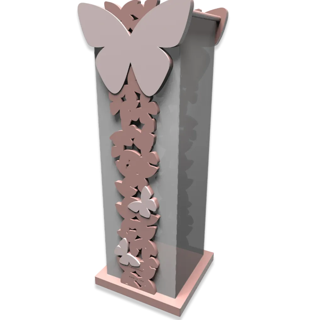 Mobili Ingresso Moderni-Selezionato da Mazzolaluce Portaombrelli moderno farfalle legno rosa nuvola