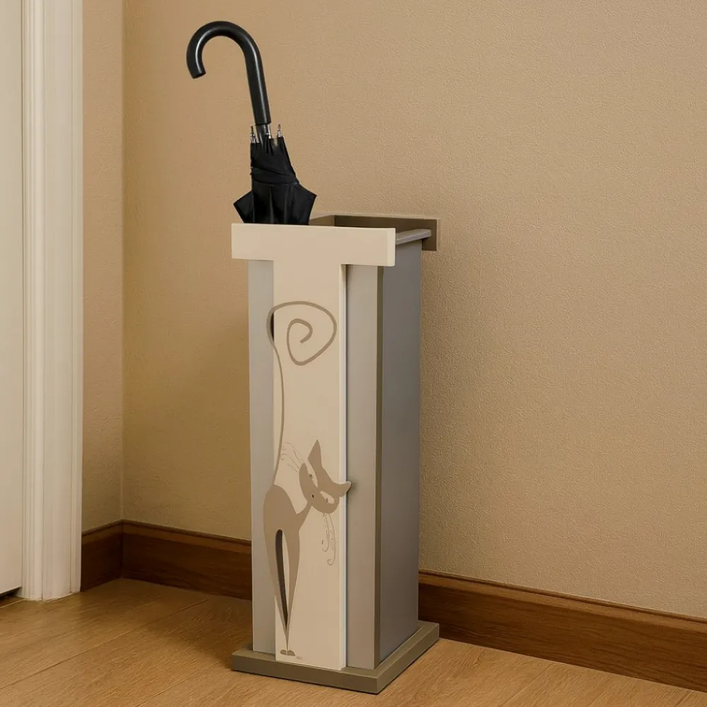 Mobili Ingresso Moderni-Selezionato da Mazzolaluce Portaombrelli moderno gatto legno tortora