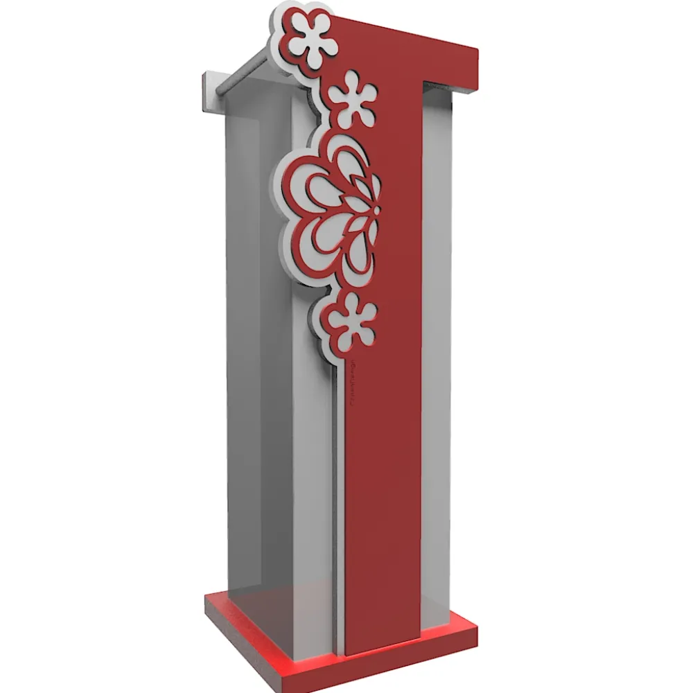 Mobili Ingresso Moderni-Selezionato da Mazzolaluce Portaombrello moderno da terra design legno colore rosso rubino grigio