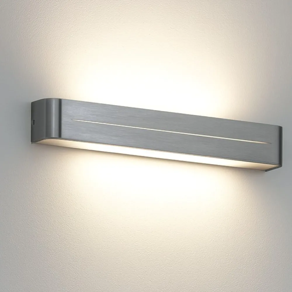 Applique Da Parete-Ideal Lux Posta ap4 applique da parete 62cm alluminio spazzolato
