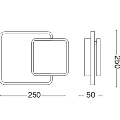 Applique Da Parete-Ideal Lux Pouche ap square applique led 14w 3000k bianco