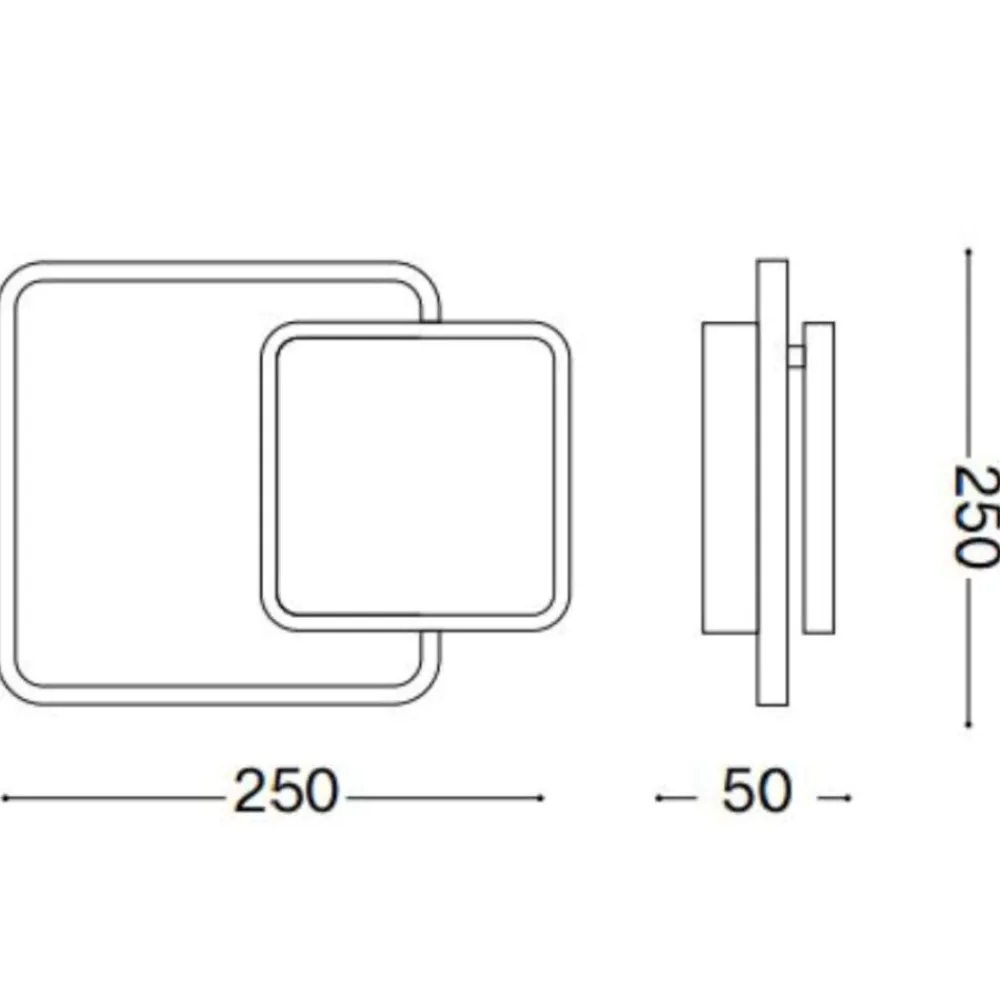 Applique Da Parete-Ideal Lux Pouche ap square applique led 14w 3000k bianco