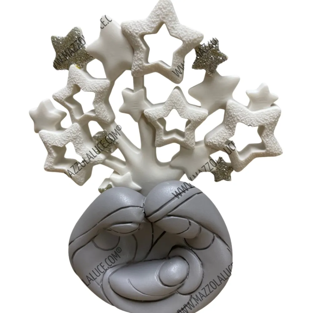 Presepi Di Natale-Bongelli Preziosi Presepe albero stelle grigio h12 moderno