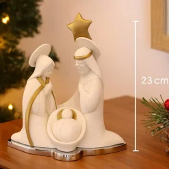 Presepi Di Natale-Bongelli Preziosi Presepe di natale h23 statuina bianco oro natività