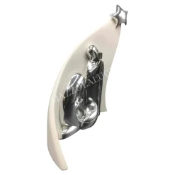 Presepi Di Natale-Bongelli Preziosi Presepe di natale h27 statuina natività bianco argento