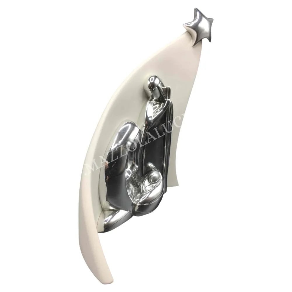 Presepi Di Natale-Bongelli Preziosi Presepe di natale h27 statuina natività bianco argento