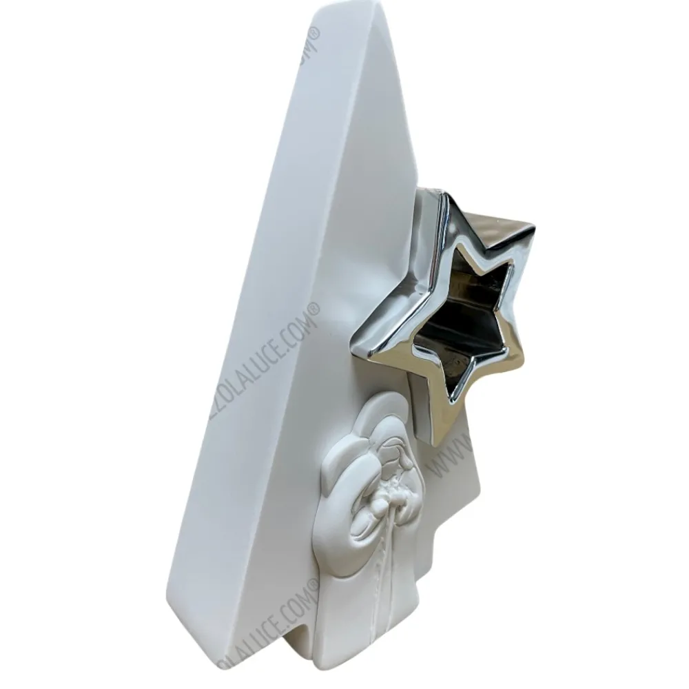 Presepi Di Natale-Bongelli Preziosi Presepe di natale h13cm statuina bianco argento