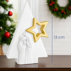 Presepi Di Natale-Bongelli Preziosi Presepe di natale moderno h13 natività bianco oro