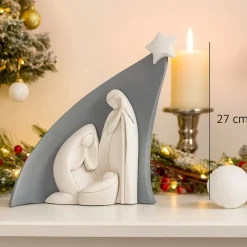 Presepi Di Natale-Bongelli Preziosi Presepe h27 natività statuina di natale stella grigio