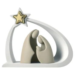 Presepi Di Natale-Bongelli Preziosi Presepe moderno h25 statuina bianco oro nocciola