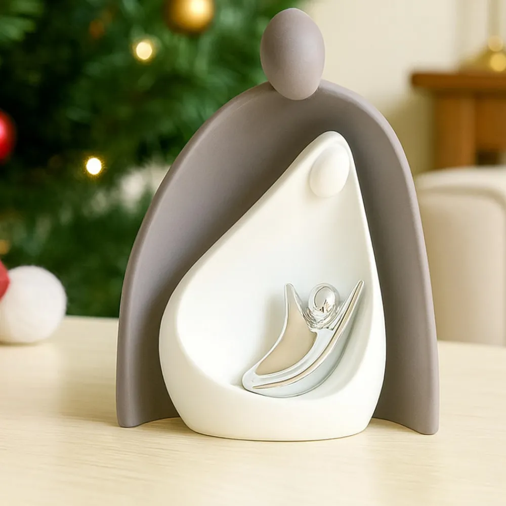 Presepi Di Natale-Bongelli Preziosi Presepe natale statuetta h12 cm natività tortora