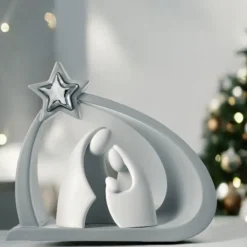 Presepi Di Natale-Bongelli Preziosi Presepe statuetta di natale h13 natività grigio