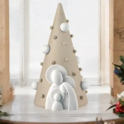 Presepi Di Natale-Bongelli Preziosi Presepe statuetta h30 albero natale nocciola