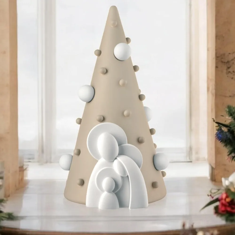 Presepi Di Natale-Bongelli Preziosi Presepe statuetta h30 albero natale nocciola