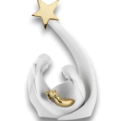 Presepi Di Natale-Bongelli Preziosi Presepe statuina di natale moderna h17 bianco oro