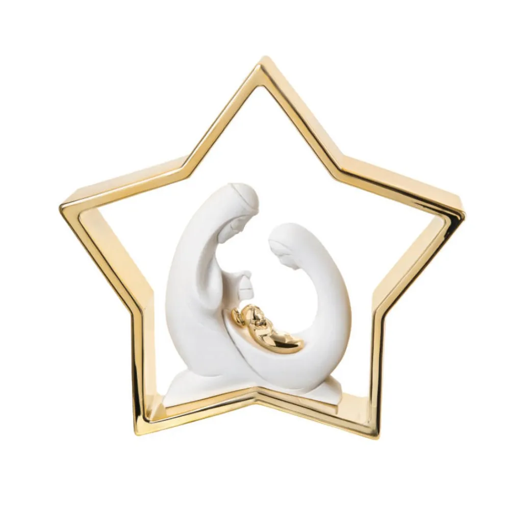 Presepi Di Natale-Bongelli Preziosi Presepe stella di natale oro 28cm statuina